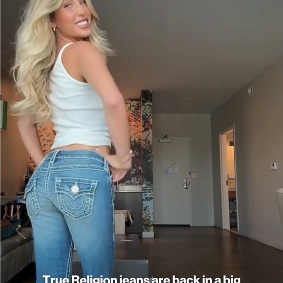 True Religion y2k jeans painted pockets excellent condition size 27 authentic - Picture 9 of 10